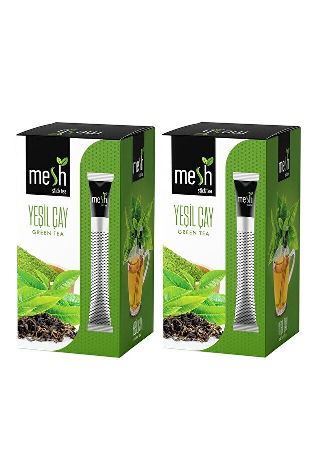 Mesh Stick Natural Green Tea Without Additives - 2 Packs * 16 Sticks - 1