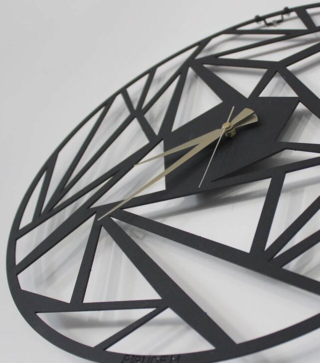 Metal clock with geometric shapes - 3