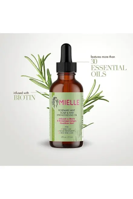 MIELLE Organic Rosemary Mint Scalp Hair Strengthening Oil 59ml - 1