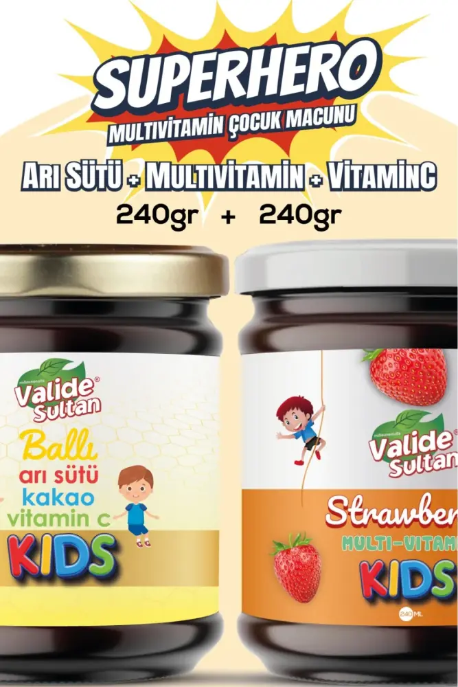 Valide Sultan Milleunenuits Valide Sultan Çocuklar İçin Özel Strawberry & Multi-Vitamin & Bal & Kakao İçeren Macunu - 1