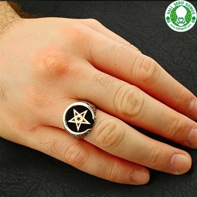 Moon Star Turkish Flag Sterling Silver Men's Ring - 3