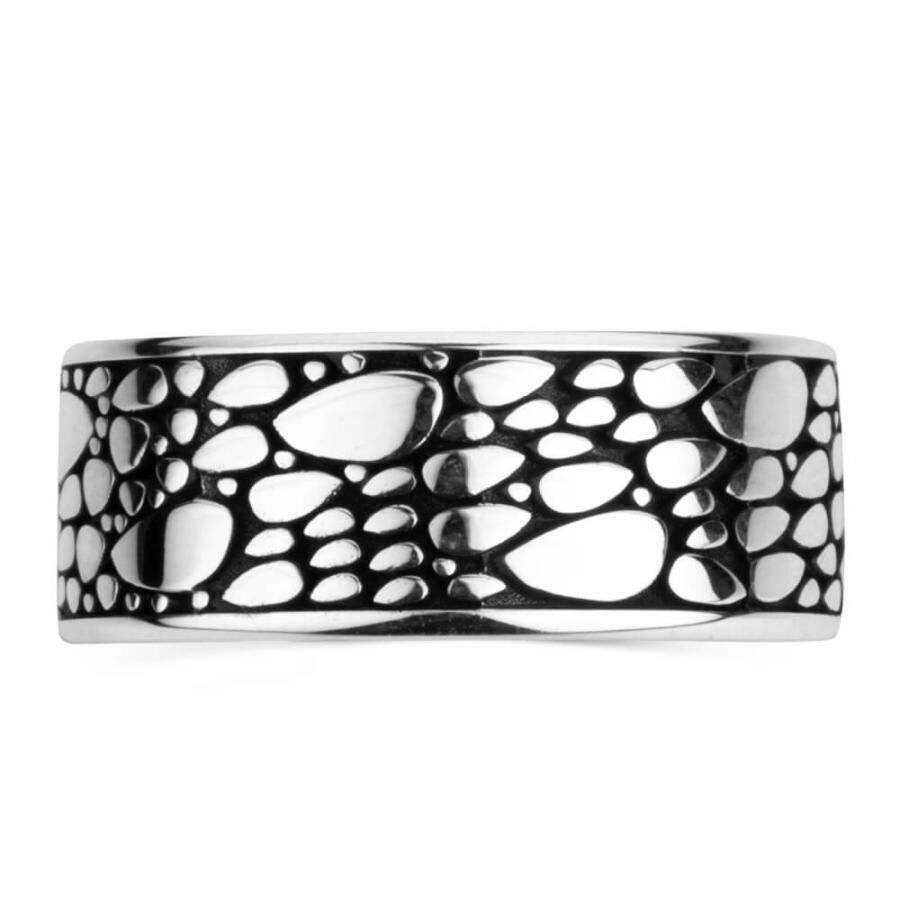 Motifed Silver Wedding Ring Pair - 3