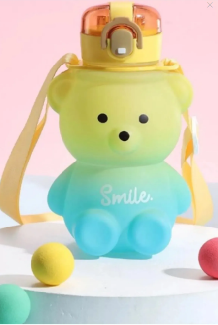  Smile Ayıcık Model Su Matarası Su Şişesi Suluk 800 0ml Bpa Içermez Suluk Çocuk Okul Su Şişesi - 2