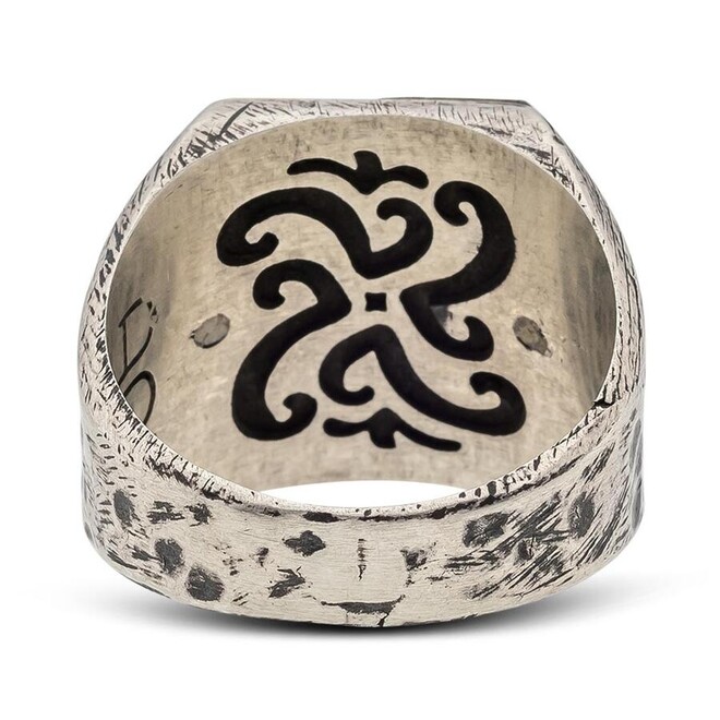 New Life Theme Stoneless Sterling Silver Men's Ring Customizable - 3