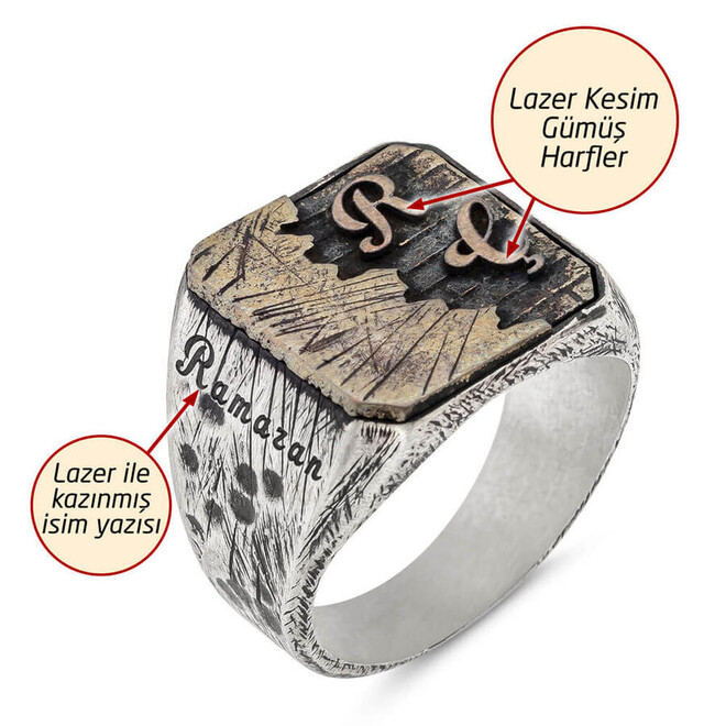 New Life Theme Stoneless Sterling Silver Men's Ring Customizable - 5