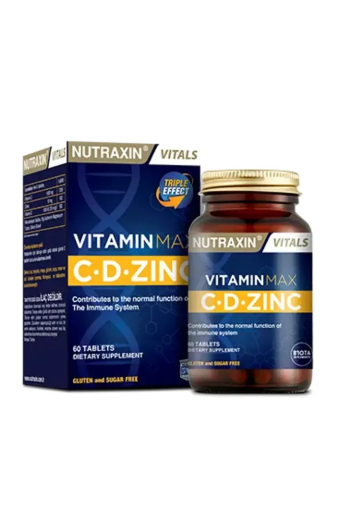 Nutraxin Vitamin Max C D Zinc 1.000 Mg 60 Tablet Zaman Salınımlı - Propolis Sprey Hediye - 3