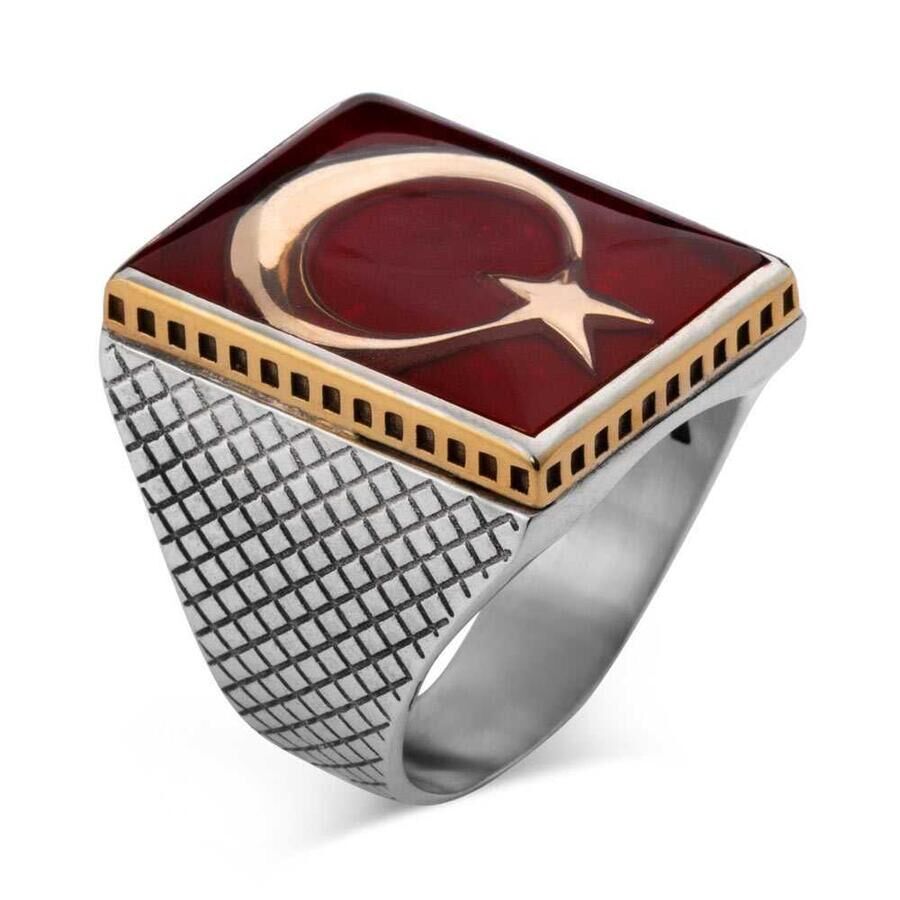 Organization Series Ring Licensed (Male 925 Sterling Silver Star and Crescent) - 1