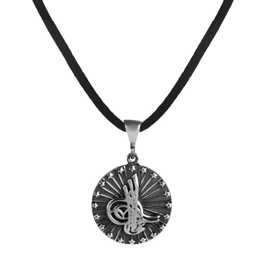 Ottoman Tugra Motif Sterling Silver Men's Necklace - 1