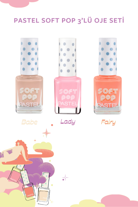 Pastel Soft Pop Nail Polish Set - 3 Colors - 3