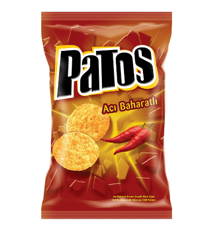 Patos Hot Spice Flavored Seasoned Corn Chips 109 G - 1