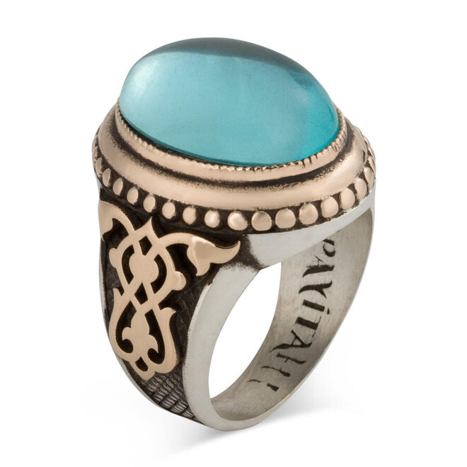 Payitaht Abdulhamid Series Tahsin Pasha Ring Turquoise Stone - 1