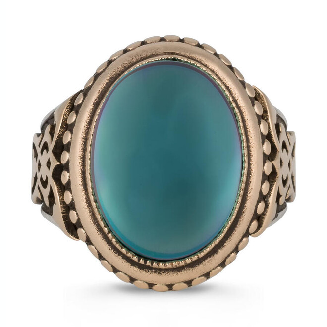 Payitaht Abdulhamid Series Tahsin Pasha Ring Turquoise Stone - 2