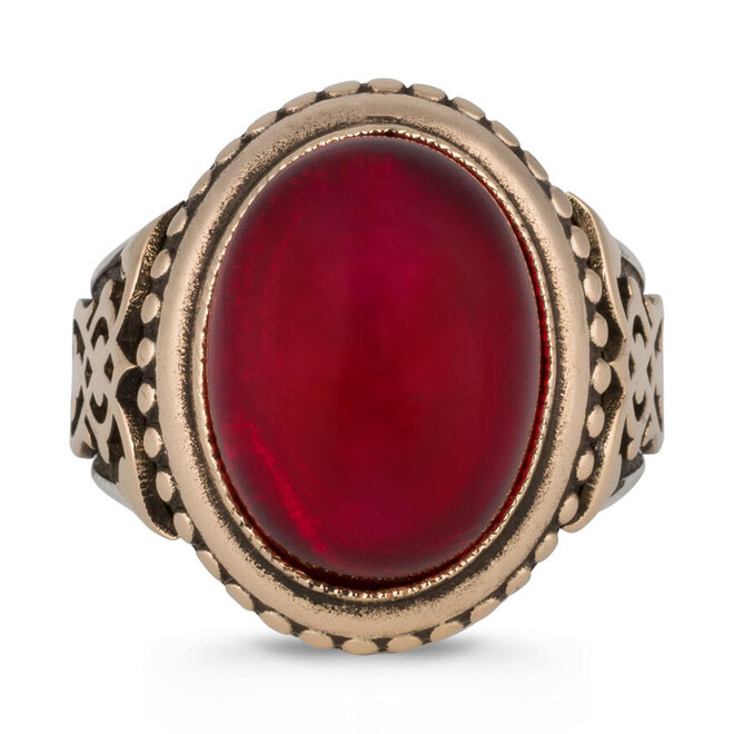 Payitaht Abdulhamid Series Tahsin Pasha Ring with Red Stone - 2