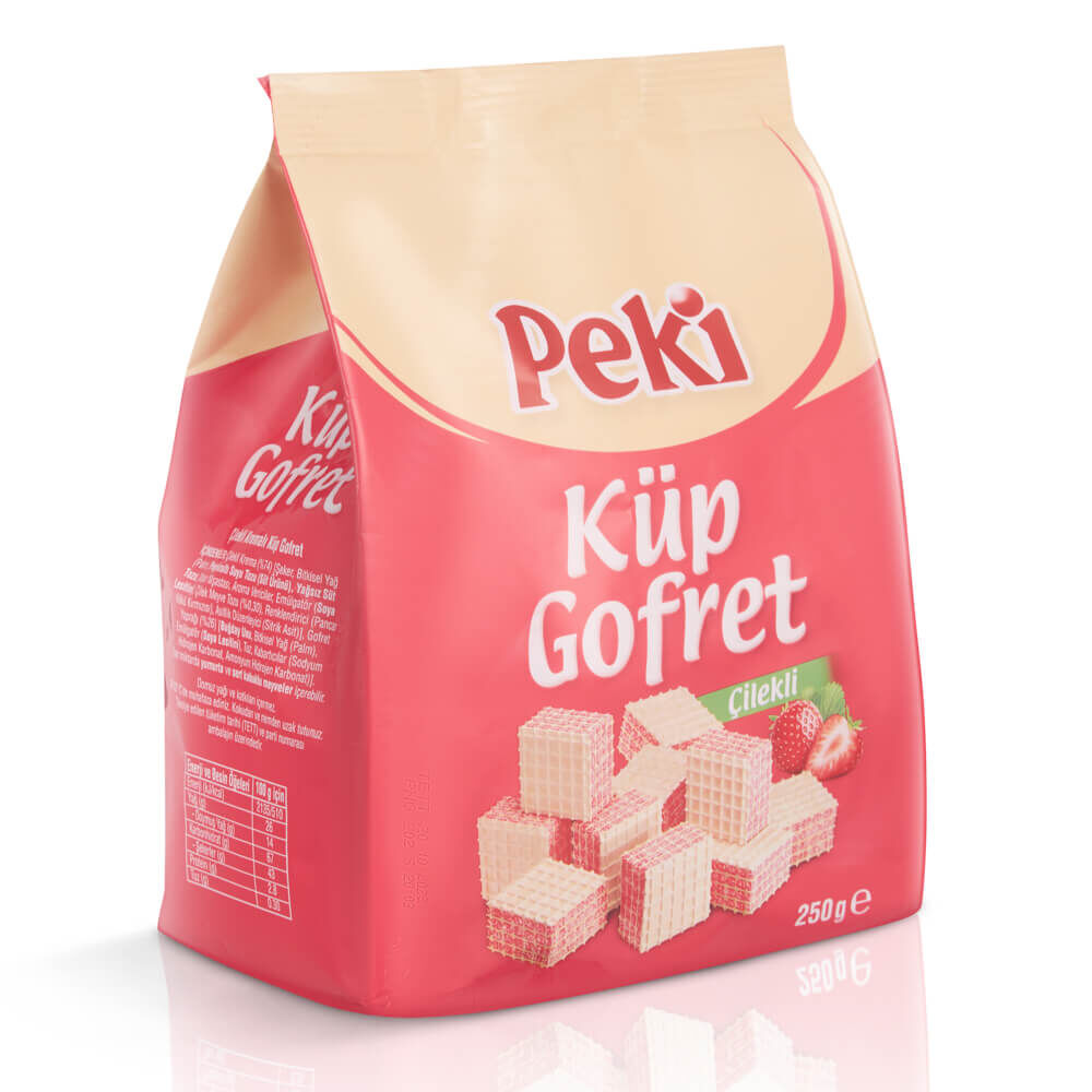 Peki Çilekli Küp Gofret 250 Gr- 3 adet - 1