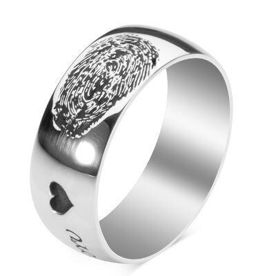 Personalized Fingerprint Wedding Ring Pair - 2