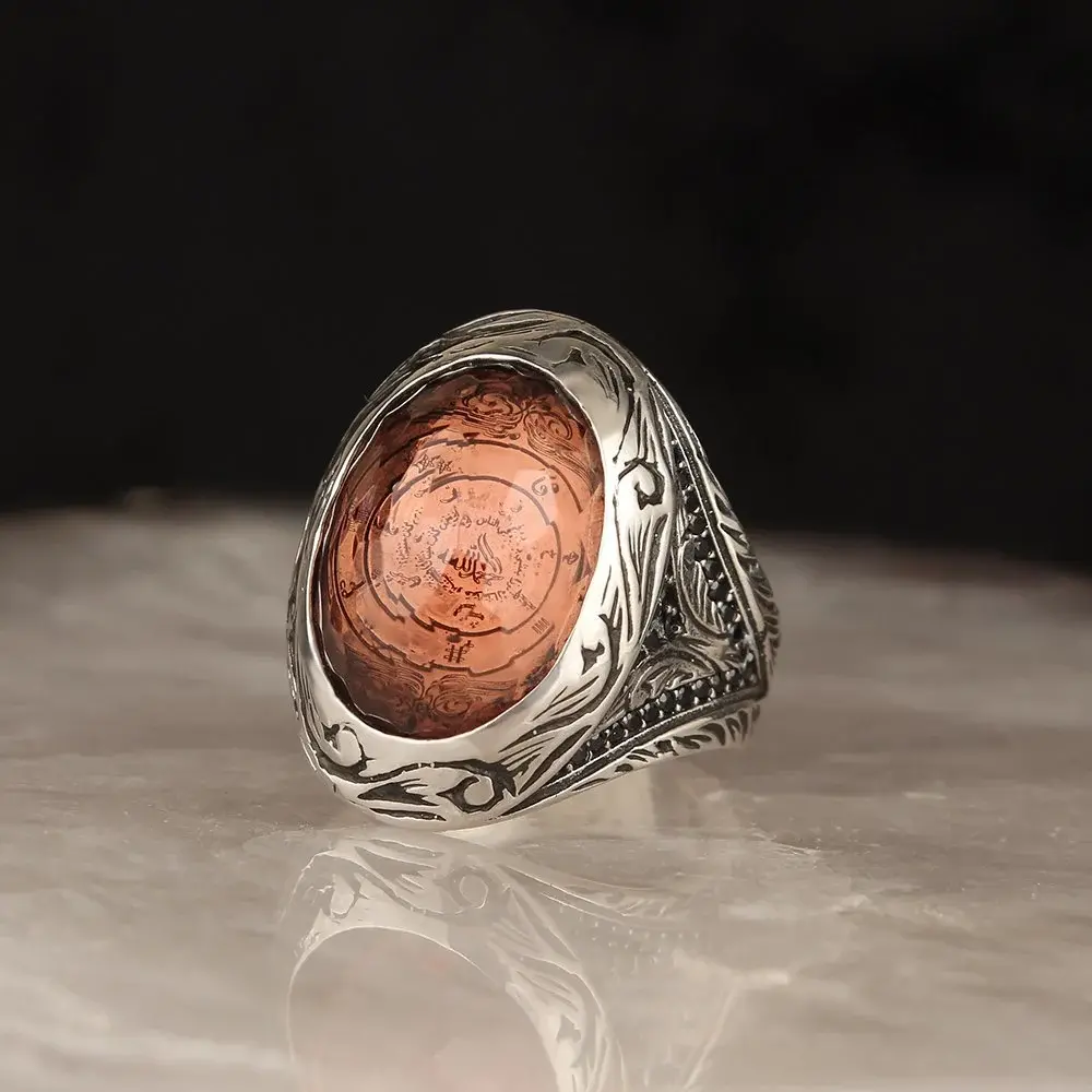 Tesbihevim Sultan Stone Sterling Silver Men's Ring - 2