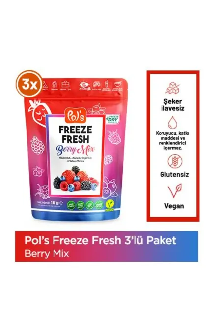 Pol's Freeze Fresh Berry Mix 16 g x 3 adet - 1