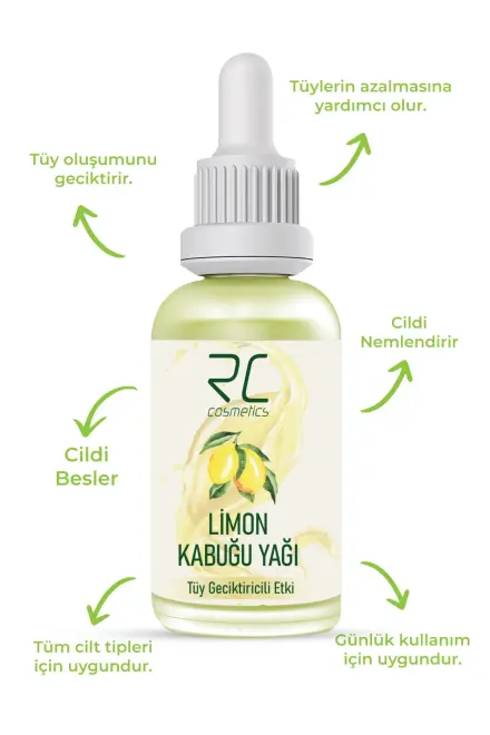 RC COSMETİCS Limon Kabuğu Yağı Tüy Geciktiricili Etki Tüy Azaltıcı Serum - 1