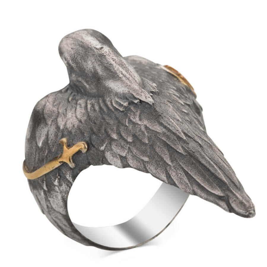 Resurrection Ertuğrul Series Ertuğrul Zihgir Ring with Hawk Motif - 1