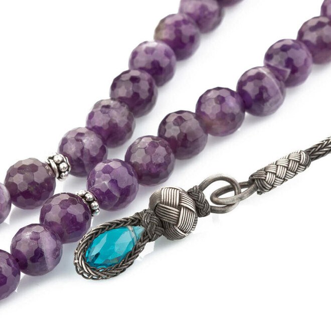 Rosary made of amethyst stone with Qazzazia tassel - 2