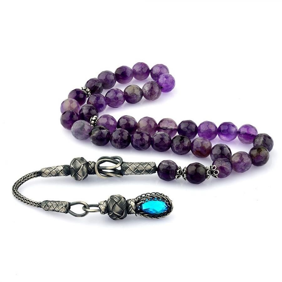 Rosary made of amethyst stone with Qazzazia tassel - 1