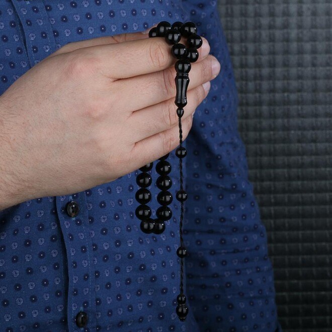 Rosary made of Erzurum Lignite stone marble in shape - 1