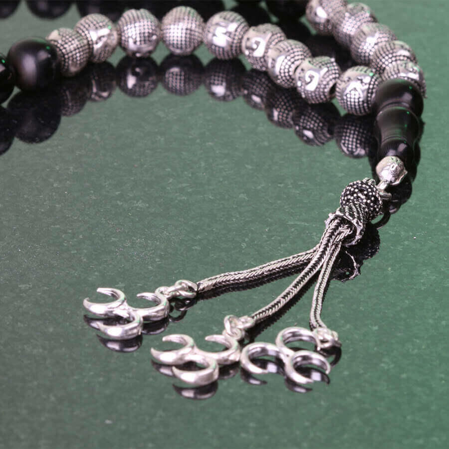 Rosary made of lignite stone customizable with a specific name - 3