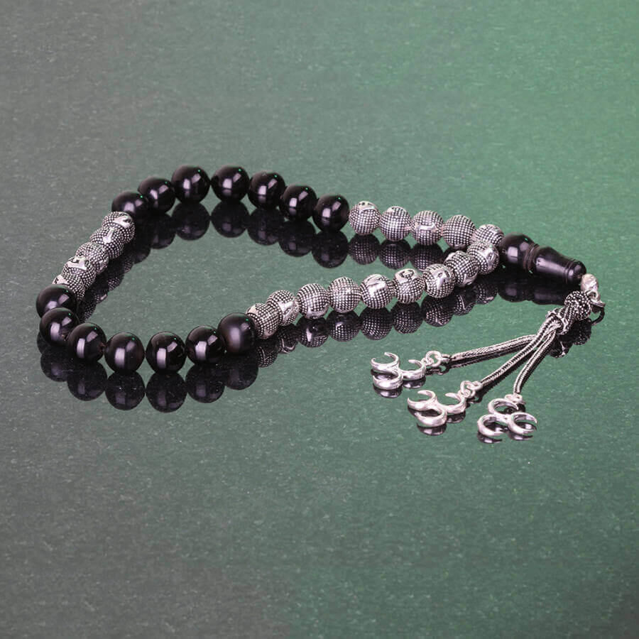 Rosary made of lignite stone customizable with a specific name - 4