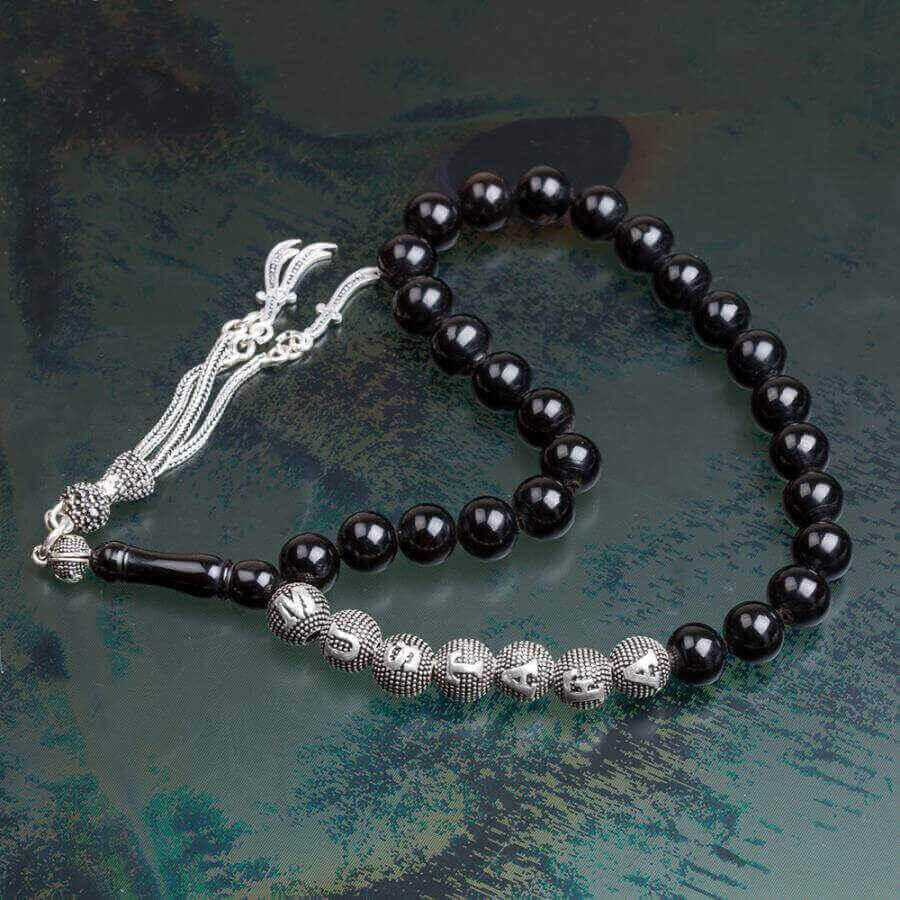 Rosary made of lignite stone customizable with a specific name - 5