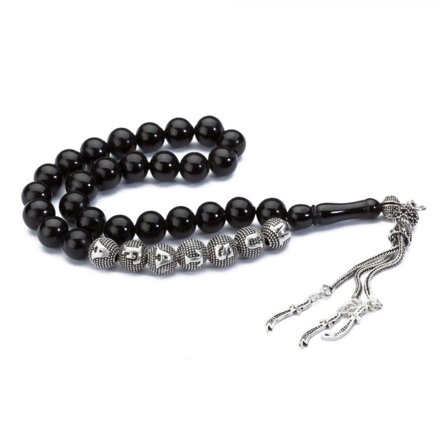 Rosary made of lignite stone customizable with a specific name - 1