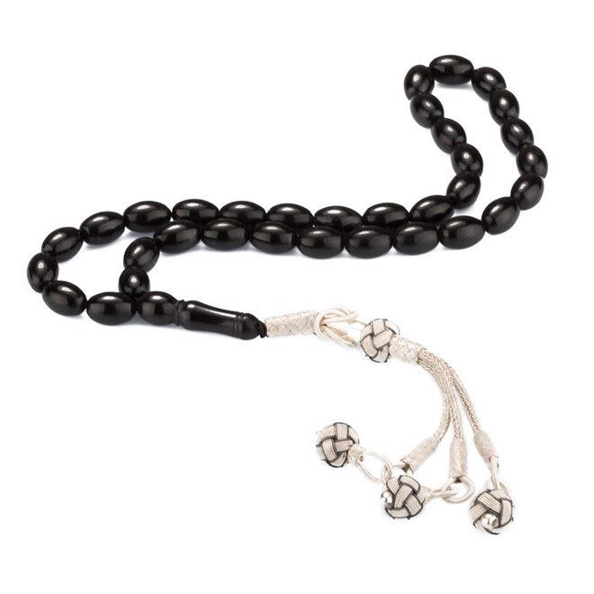 Rosary made of lignite with a silver Qazzazia art- designed tassel - 3