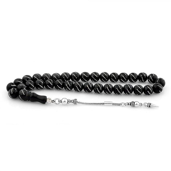 Rosary made of lignite with a tassel decorated with a spear symbol - 2