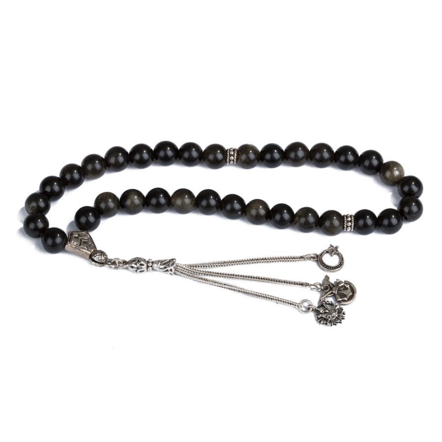 Rosary made of onyx stone with tassel decorated with symbols of the General Staff - 3