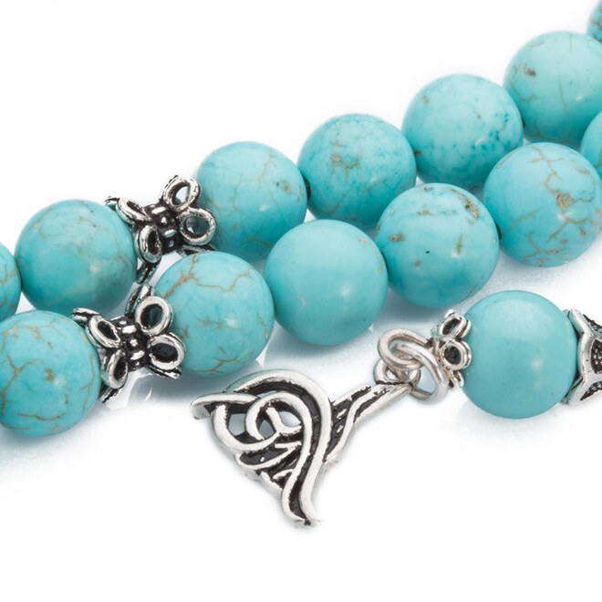 Rosary of turquoise stone decorated with the symbol of tughra - 3