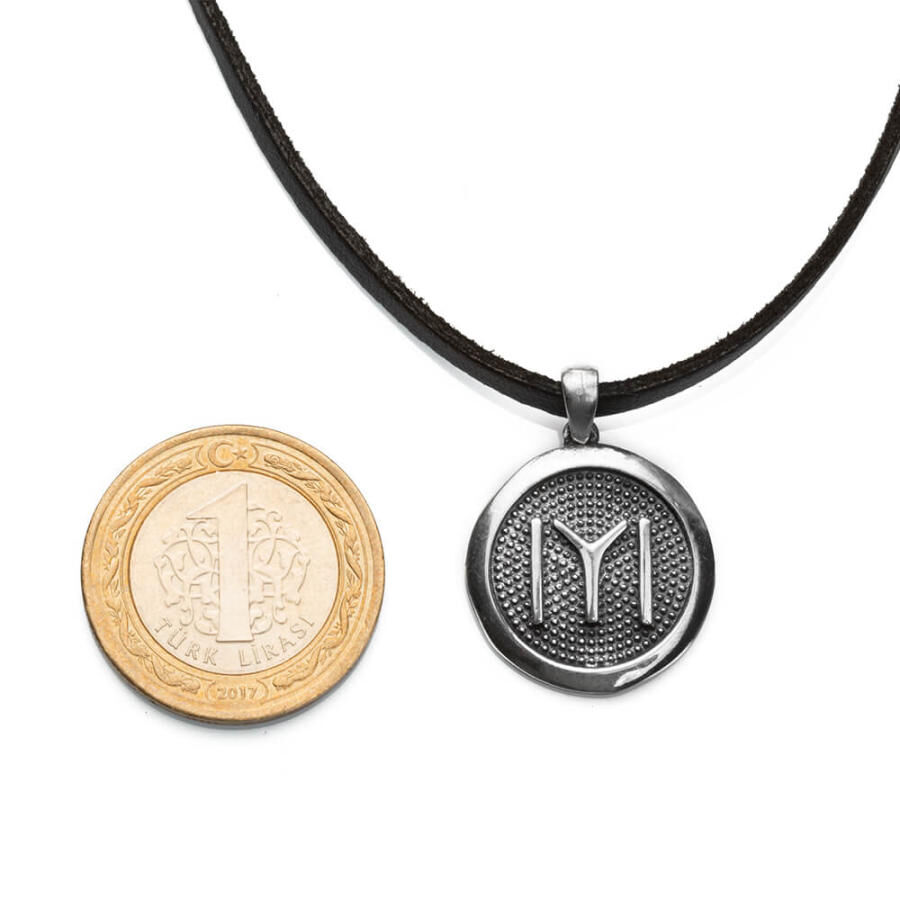 Round Cut Kayi Length Silver Men's Necklace - 2