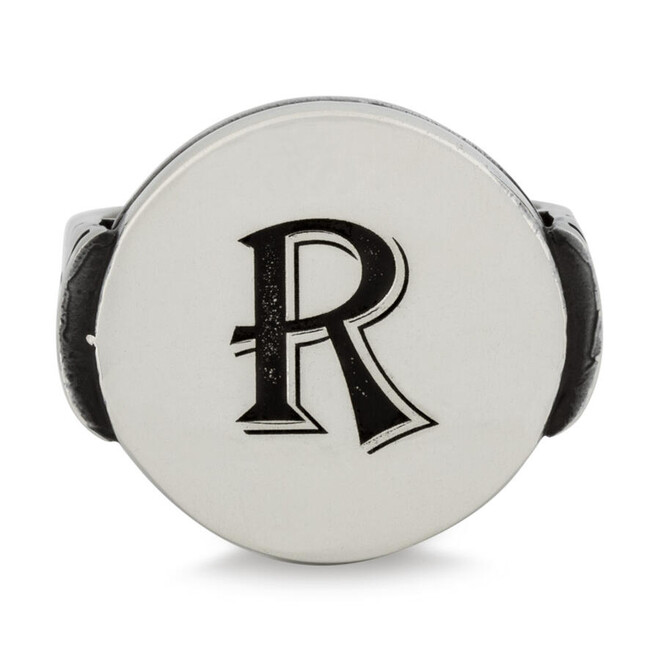 Round Model Men's Ring 925 Sterling Silver with Personalized Letters - 3