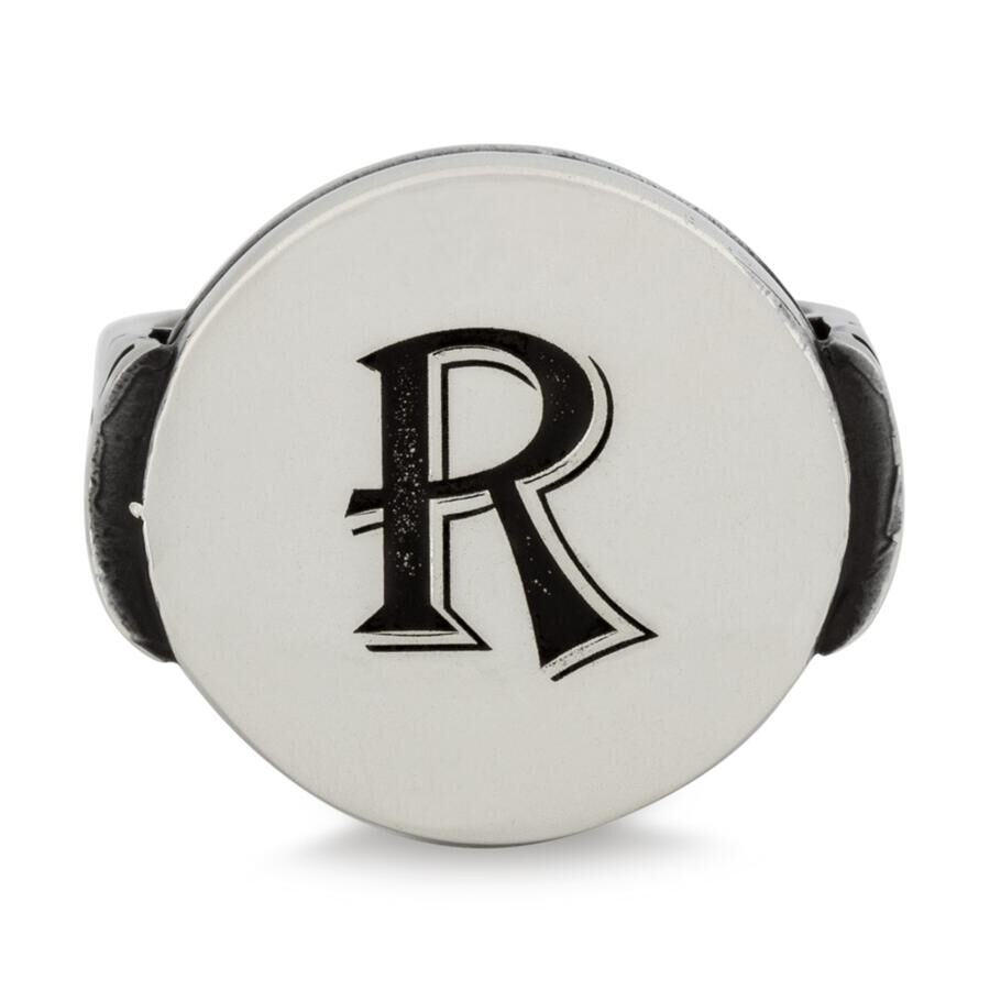 Round Model Men's Ring 925 Sterling Silver with Personalized Letters - 3