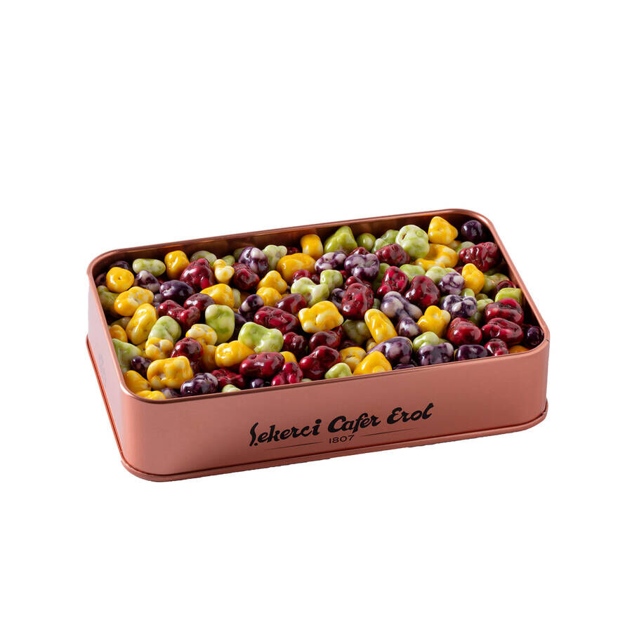 Şekerci Cafer Mixed Fruit Dragee in Bronze Tin Box - 1