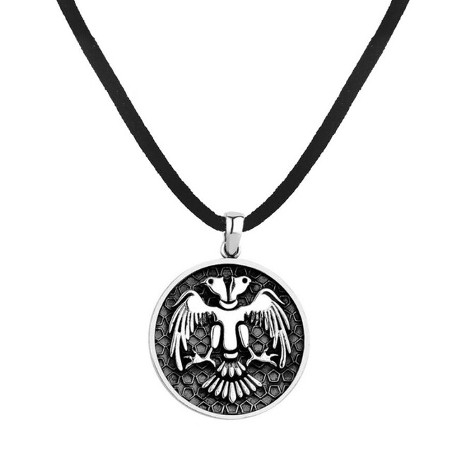 Seljuk Eagle Motif Sterling Silver Men's Necklace - 1