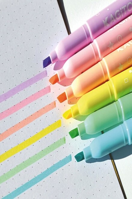 Set of 6 pastel Highlighter pens - 2