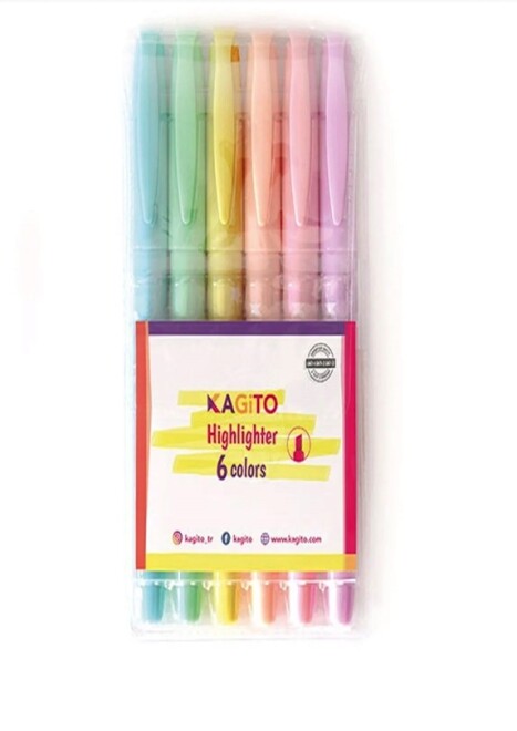 Set of 6 pastel Highlighter pens - 4