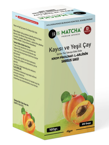 Kayısı Aromalı Matcha Form Çayı 20 X 8 Gr 1 Kutu (detox Burner) Matcha Kayısı Apricot - 1