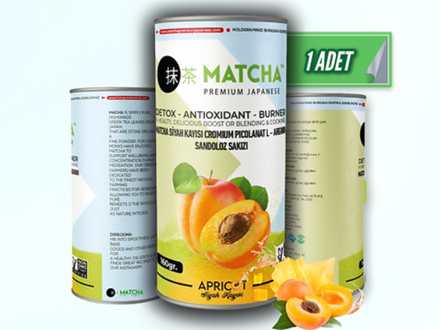 Kayısı Aromalı Matcha Form Çayı 20 X 8 Gr 1 Kutu (detox Burner) Matcha Kayısı Apricot - 