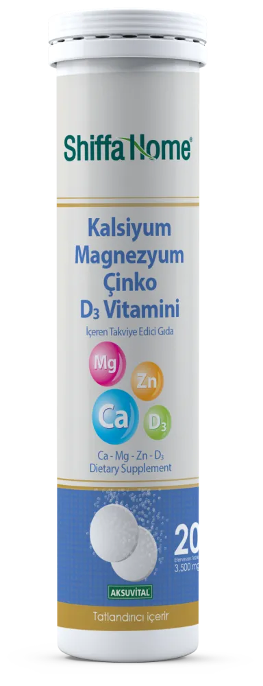 Shiffa Home Kalsiyum Magnezyum Çinko D3 Vitaminli 20 Tablet - 1