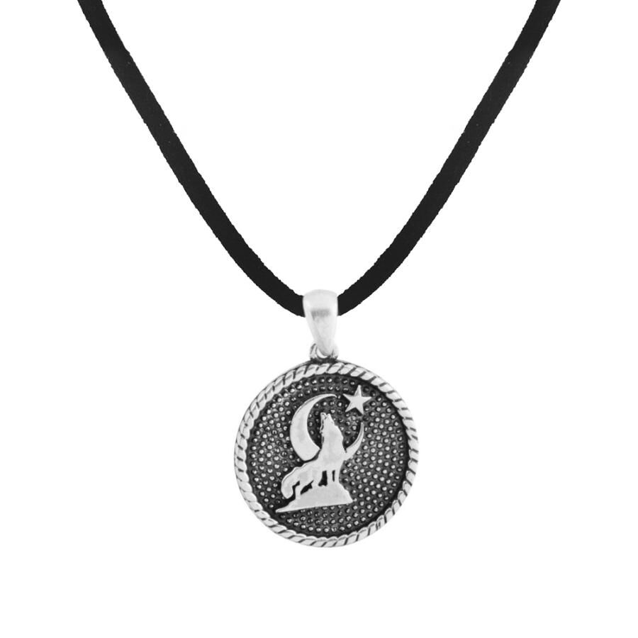 Silver Gray Wolf Men Necklace - 1