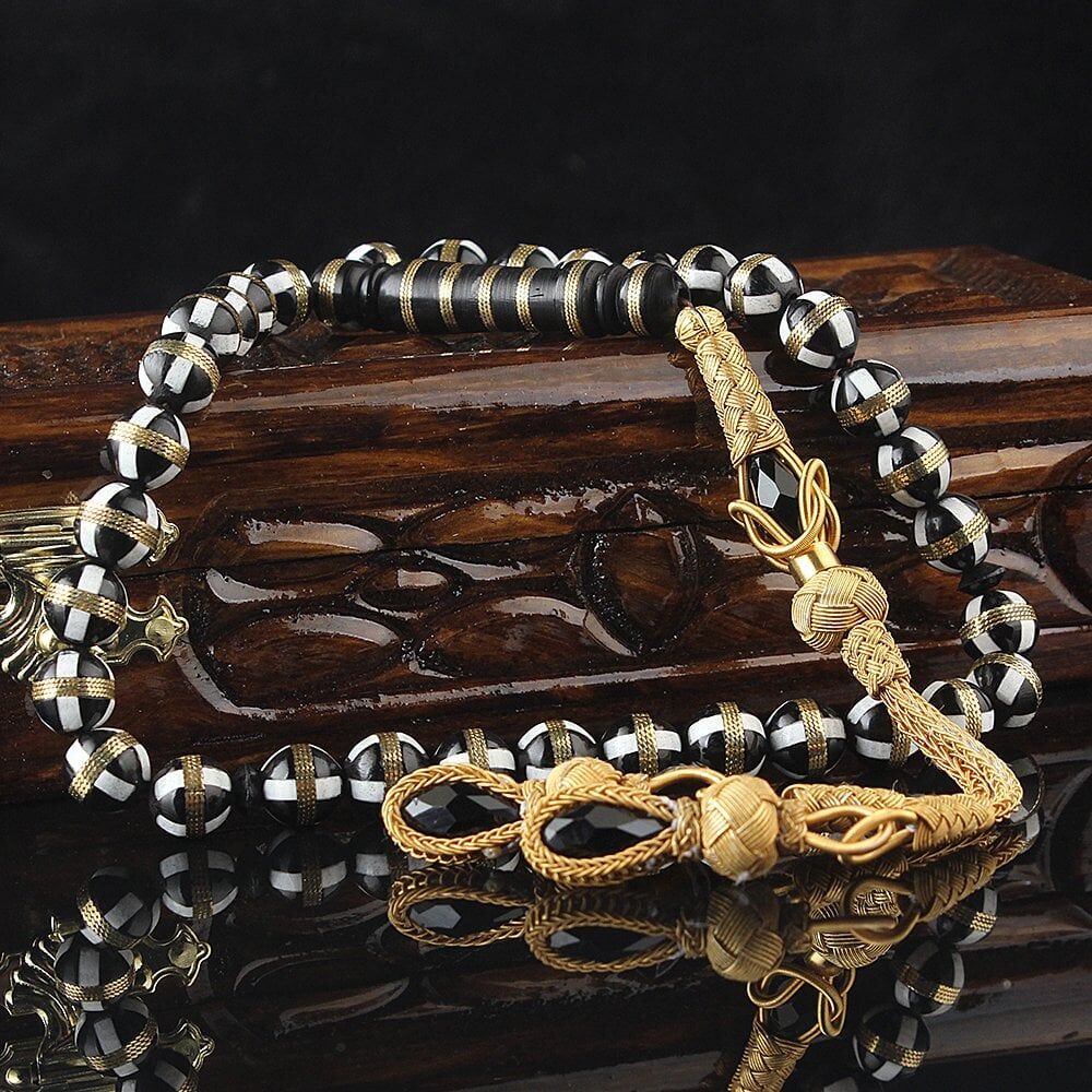 Tesbihevim Silver Tassel Kuka Prayer Beads with Gold Plating - 1