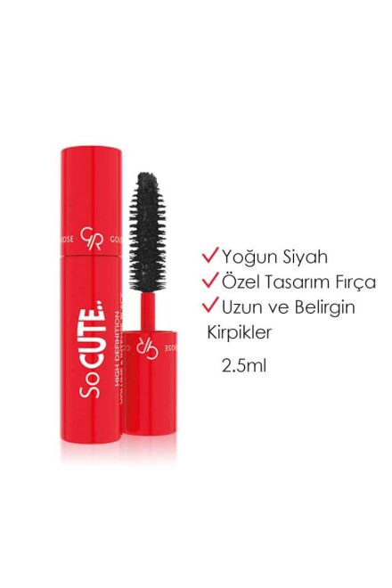 Golden Rose So Cute High Definition Volume Mascara - Intense Black - Mini Mascara - 2