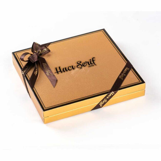 Special luxury chocolate in elegant golden box 290 grams from Haci Sarif - 1