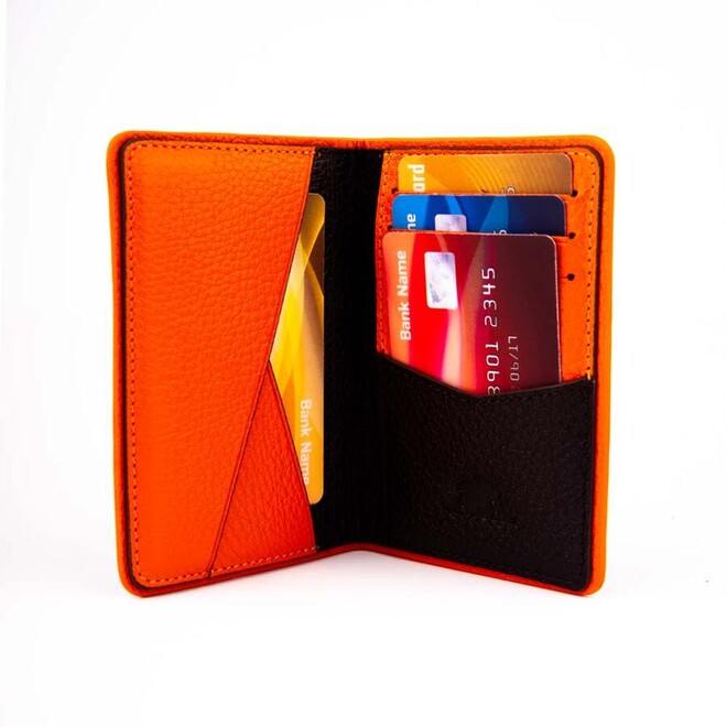 Sports wallet for men black orange - 1