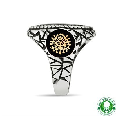 Sterling silver oval men's ring engraved with the emblem of the Ottoman Empire - 3